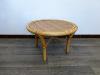 TABLE BASSE RONDE  EN BAMBOU VINTAGE. 1970