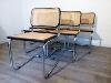 6 CHAISES  NOIRE MARCEL BREUER B32 CESCA, ITALIE, 1970