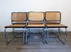 6 CHAISES  NOIRE MARCEL BREUER B32 CESCA, ITALIE, 1970