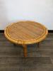 TABLE BASSE RONDE  EN BAMBOU VINTAGE. 1970