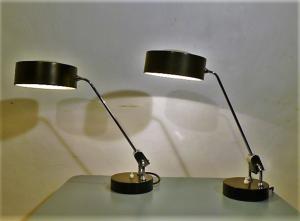 PAIRE DE LAMPES DE BUREAU JUMO  FRANCE.1970