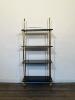 ETAGERE EN LAITON ET OPALINE NOIRE MAISON BAGUES.1960