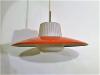 SUSPENSION VINTAGE  METAL ROUGE ET OPALINE 1960